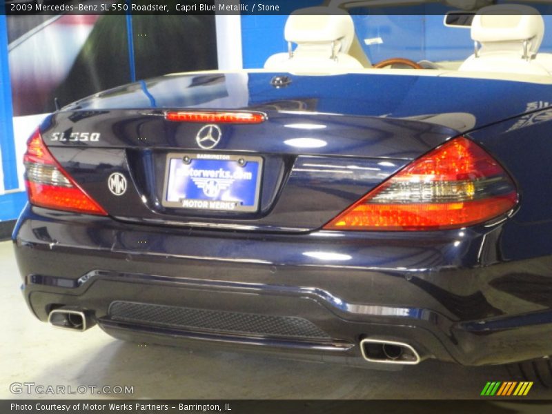 Capri Blue Metallic / Stone 2009 Mercedes-Benz SL 550 Roadster