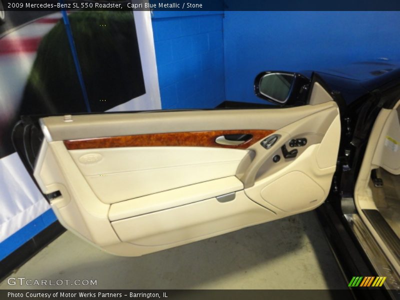 Capri Blue Metallic / Stone 2009 Mercedes-Benz SL 550 Roadster