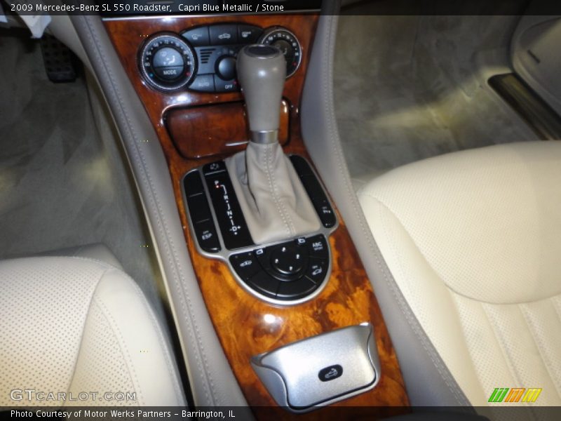 Capri Blue Metallic / Stone 2009 Mercedes-Benz SL 550 Roadster