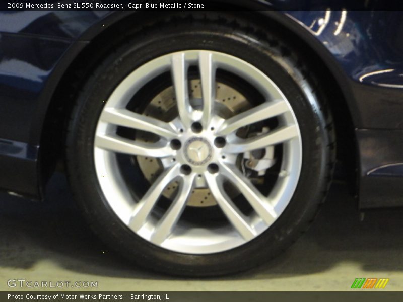 Capri Blue Metallic / Stone 2009 Mercedes-Benz SL 550 Roadster