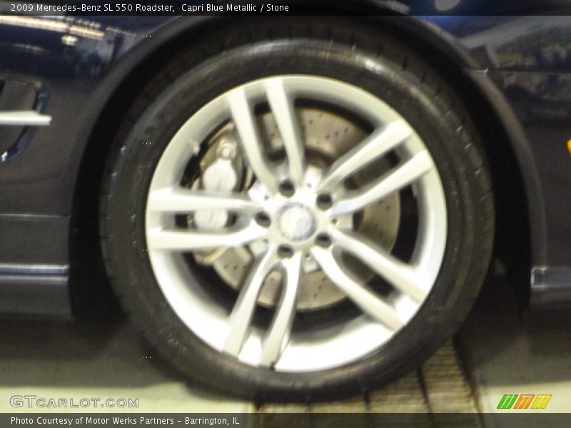 Capri Blue Metallic / Stone 2009 Mercedes-Benz SL 550 Roadster