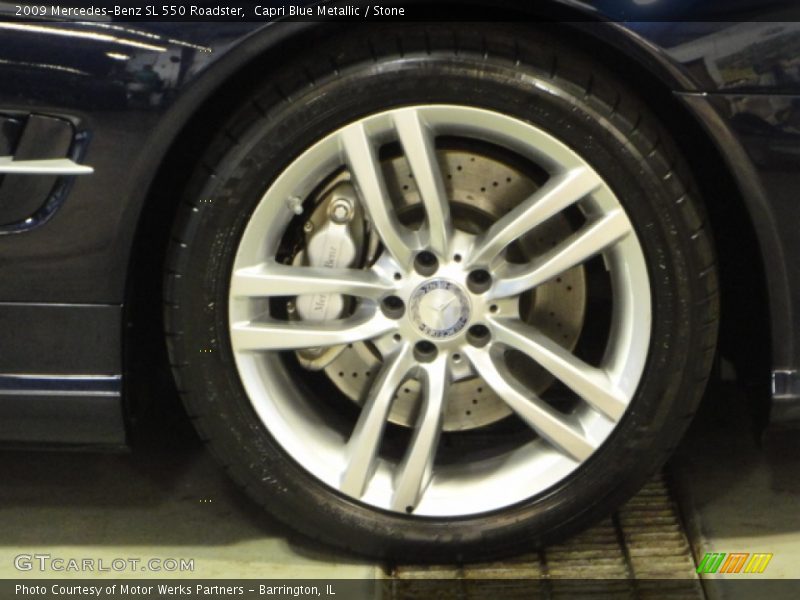 Capri Blue Metallic / Stone 2009 Mercedes-Benz SL 550 Roadster