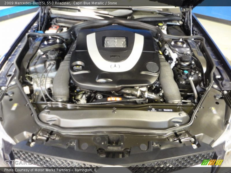 Capri Blue Metallic / Stone 2009 Mercedes-Benz SL 550 Roadster