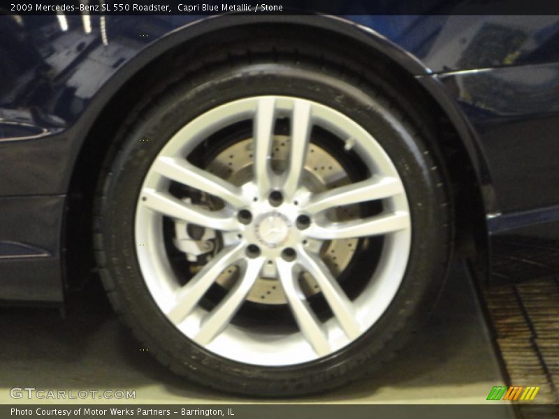 Capri Blue Metallic / Stone 2009 Mercedes-Benz SL 550 Roadster