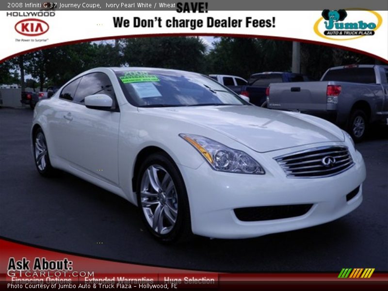 Ivory Pearl White / Wheat 2008 Infiniti G 37 Journey Coupe