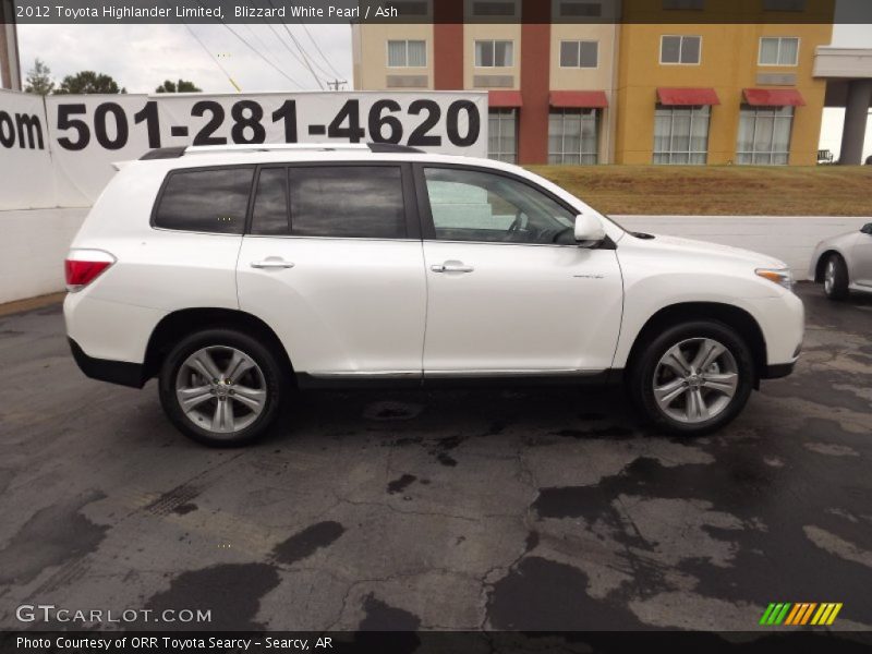 Blizzard White Pearl / Ash 2012 Toyota Highlander Limited