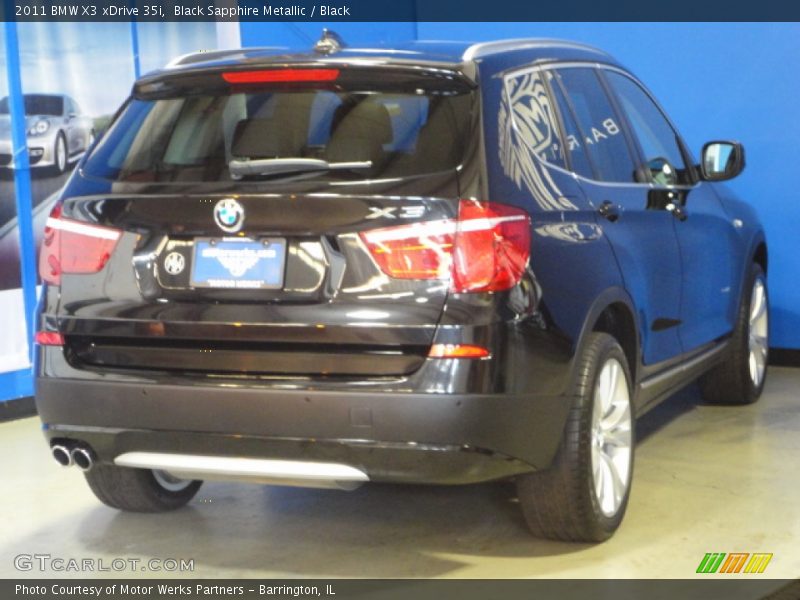 Black Sapphire Metallic / Black 2011 BMW X3 xDrive 35i