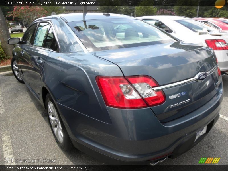 Steel Blue Metallic / Light Stone 2010 Ford Taurus SEL