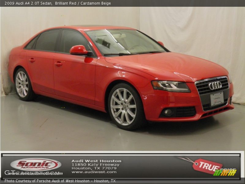 Brilliant Red / Cardamom Beige 2009 Audi A4 2.0T Sedan