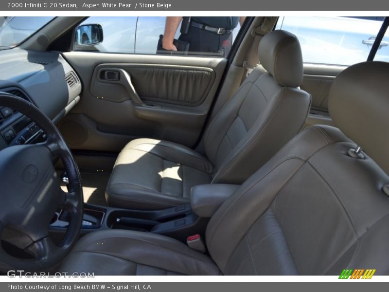 Aspen White Pearl / Stone Beige 2000 Infiniti G 20 Sedan