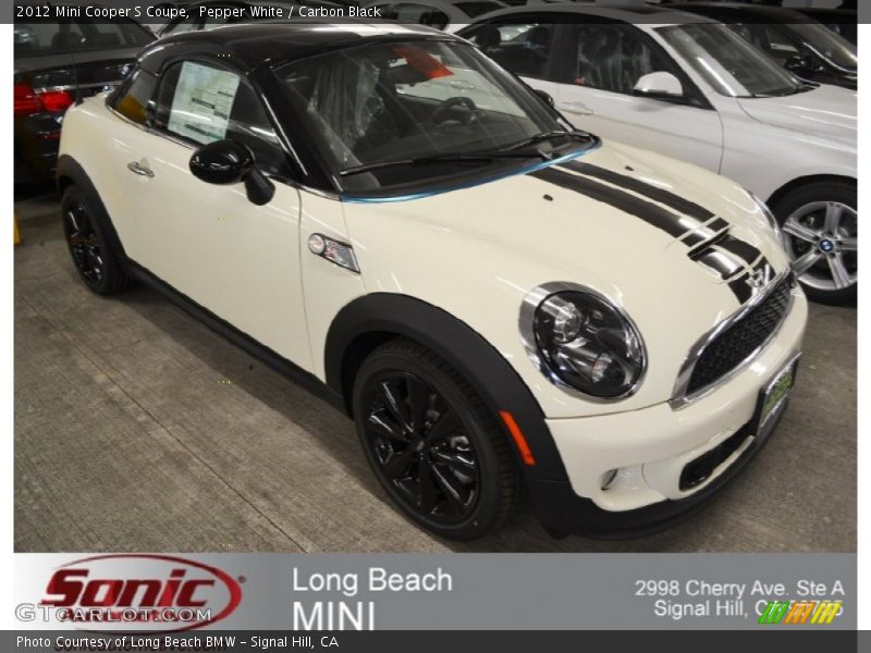 Pepper White / Carbon Black 2012 Mini Cooper S Coupe