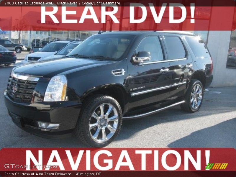 Black Raven / Cocoa/Light Cashmere 2008 Cadillac Escalade AWD
