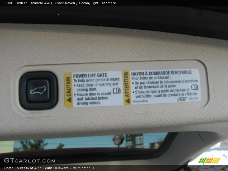 Black Raven / Cocoa/Light Cashmere 2008 Cadillac Escalade AWD
