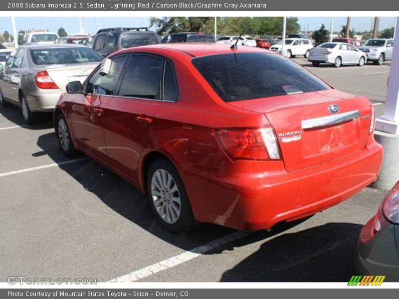 Lightning Red / Carbon Black/Graphite Gray Alcantara 2008 Subaru Impreza 2.5i Sedan