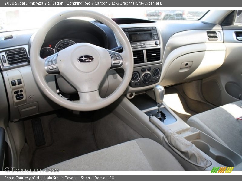 Lightning Red / Carbon Black/Graphite Gray Alcantara 2008 Subaru Impreza 2.5i Sedan