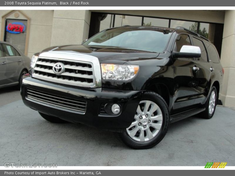Black / Red Rock 2008 Toyota Sequoia Platinum