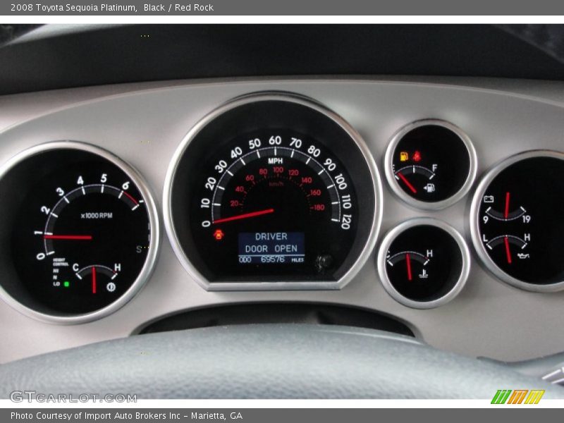 Black / Red Rock 2008 Toyota Sequoia Platinum