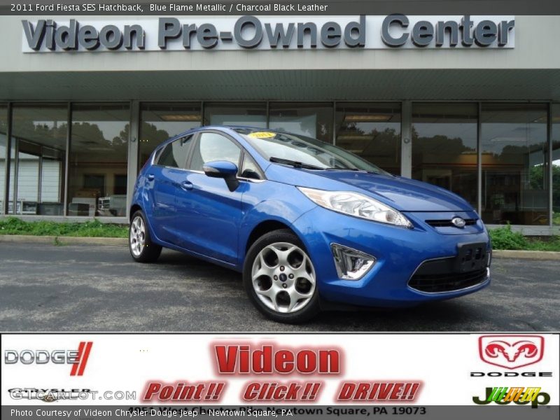 Blue Flame Metallic / Charcoal Black Leather 2011 Ford Fiesta SES Hatchback