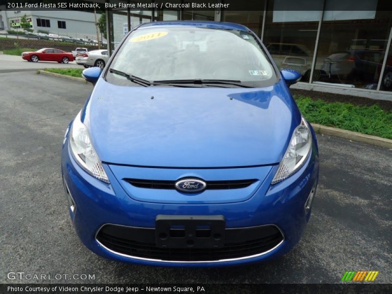 Blue Flame Metallic / Charcoal Black Leather 2011 Ford Fiesta SES Hatchback