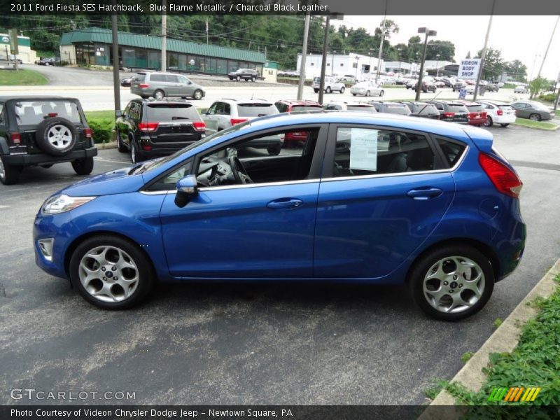 Blue Flame Metallic / Charcoal Black Leather 2011 Ford Fiesta SES Hatchback
