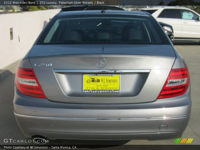 Palladium Silver Metallic / Black 2013 Mercedes-Benz C 250 Luxury