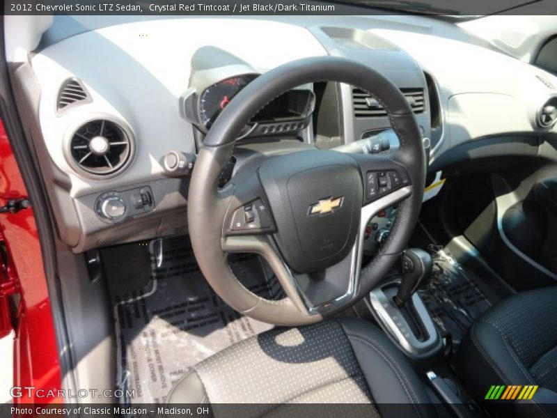 Crystal Red Tintcoat / Jet Black/Dark Titanium 2012 Chevrolet Sonic LTZ Sedan