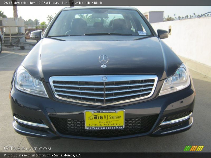 Lunar Blue Metallic / Black 2013 Mercedes-Benz C 250 Luxury