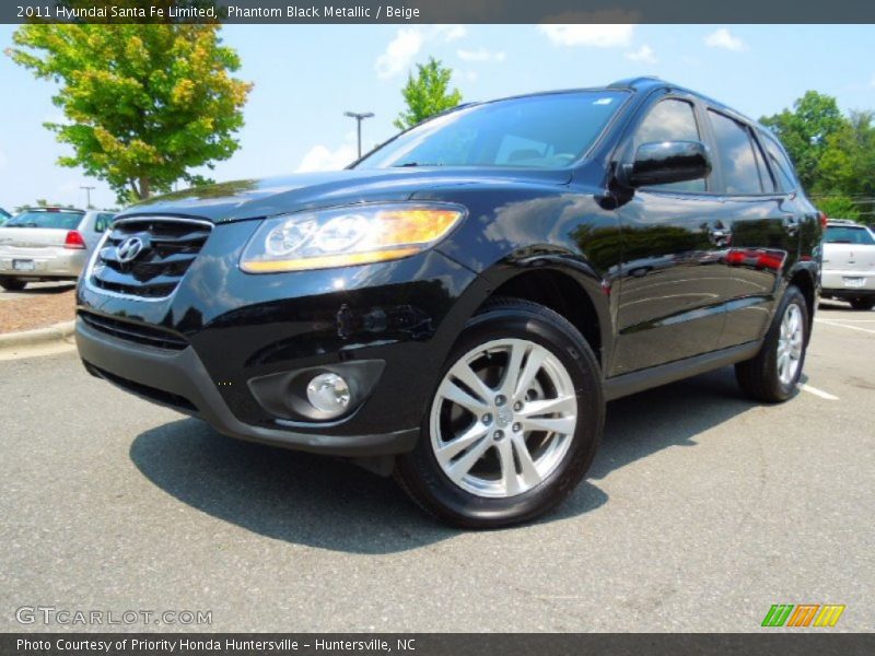 Phantom Black Metallic / Beige 2011 Hyundai Santa Fe Limited