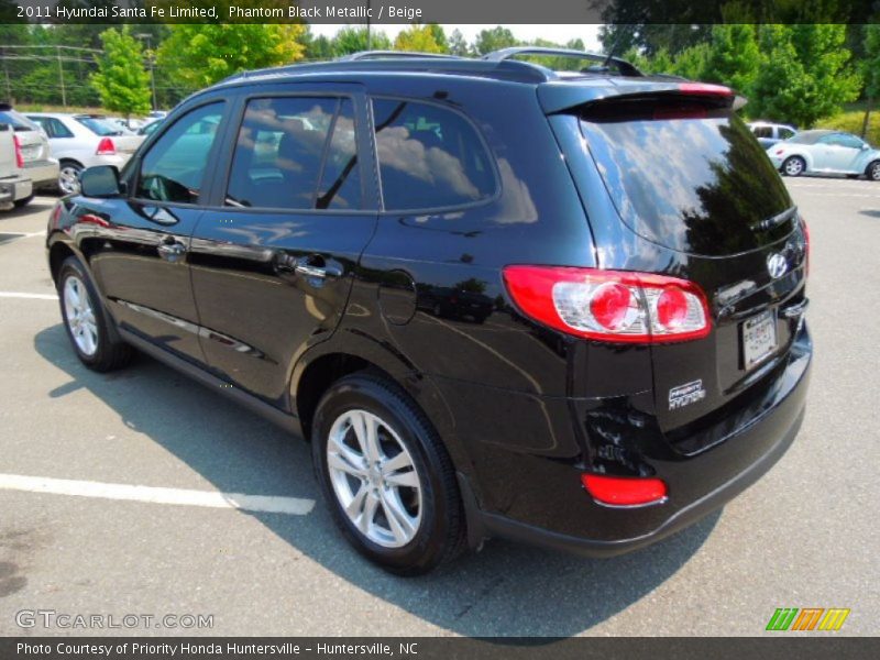 Phantom Black Metallic / Beige 2011 Hyundai Santa Fe Limited