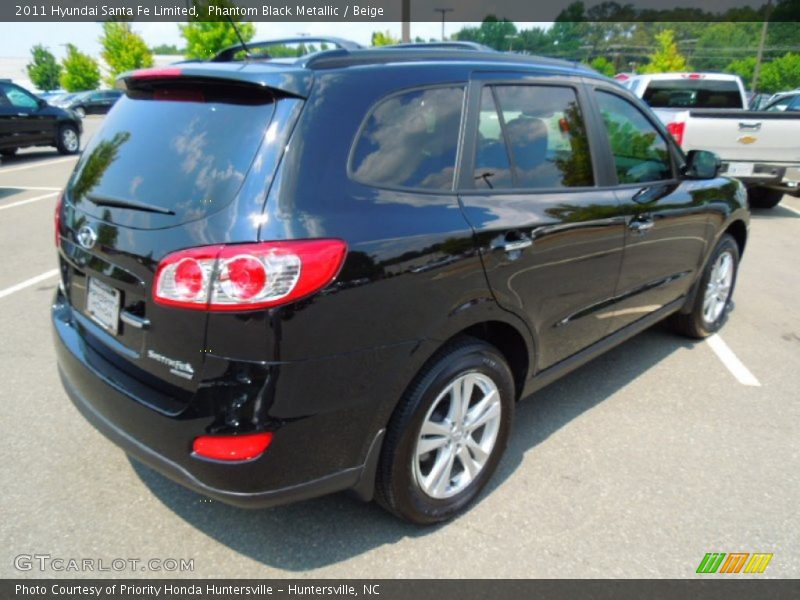 Phantom Black Metallic / Beige 2011 Hyundai Santa Fe Limited