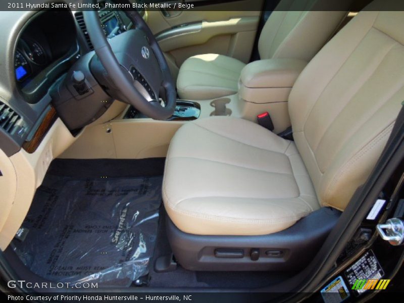 Phantom Black Metallic / Beige 2011 Hyundai Santa Fe Limited