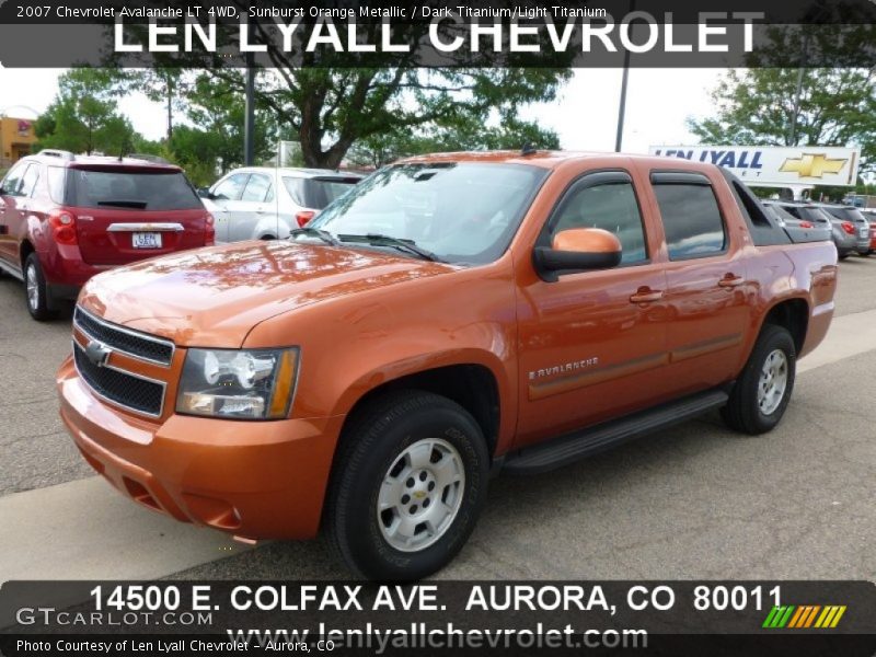 Sunburst Orange Metallic / Dark Titanium/Light Titanium 2007 Chevrolet Avalanche LT 4WD