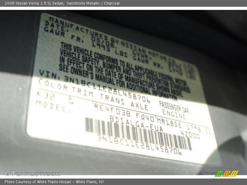 Sandstone Metallic / Charcoal 2008 Nissan Versa 1.8 SL Sedan