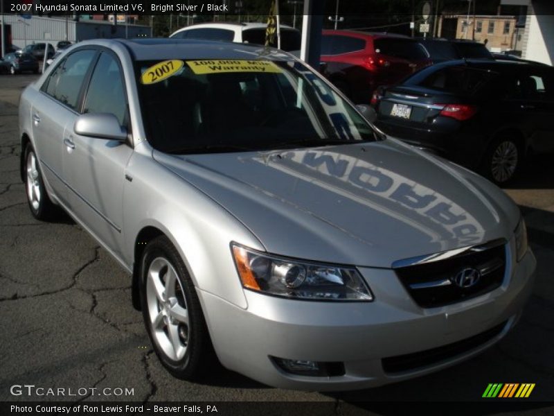 Bright Silver / Black 2007 Hyundai Sonata Limited V6
