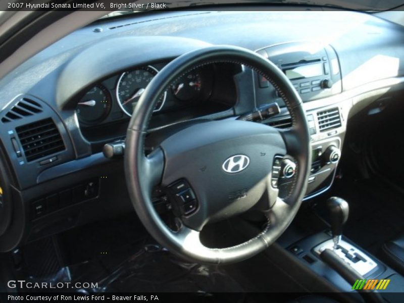 Bright Silver / Black 2007 Hyundai Sonata Limited V6