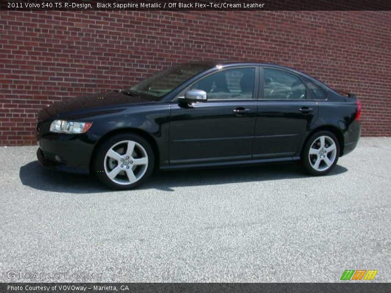 Black Sapphire Metallic / Off Black Flex-Tec/Cream Leather 2011 Volvo S40 T5 R-Design