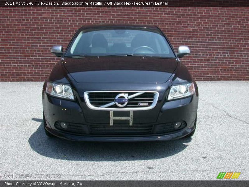 Black Sapphire Metallic / Off Black Flex-Tec/Cream Leather 2011 Volvo S40 T5 R-Design