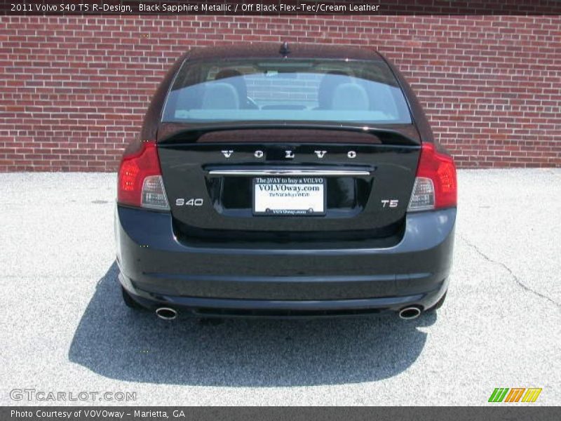 Black Sapphire Metallic / Off Black Flex-Tec/Cream Leather 2011 Volvo S40 T5 R-Design