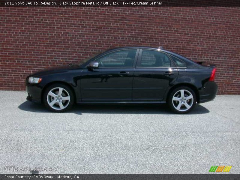 Black Sapphire Metallic / Off Black Flex-Tec/Cream Leather 2011 Volvo S40 T5 R-Design