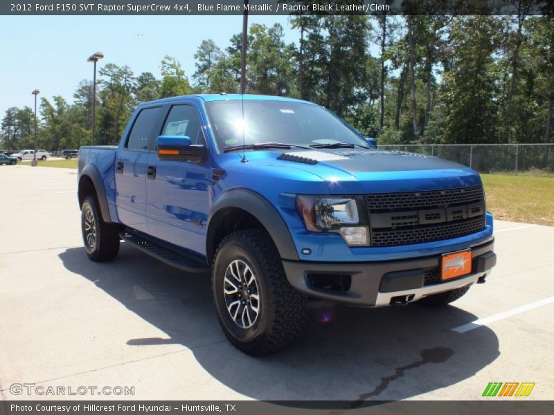 Blue Flame Metallic / Raptor Black Leather/Cloth 2012 Ford F150 SVT Raptor SuperCrew 4x4