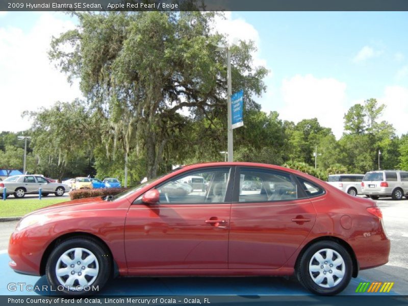 Apple Red Pearl / Beige 2009 Hyundai Elantra SE Sedan