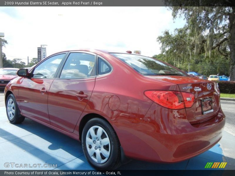 Apple Red Pearl / Beige 2009 Hyundai Elantra SE Sedan