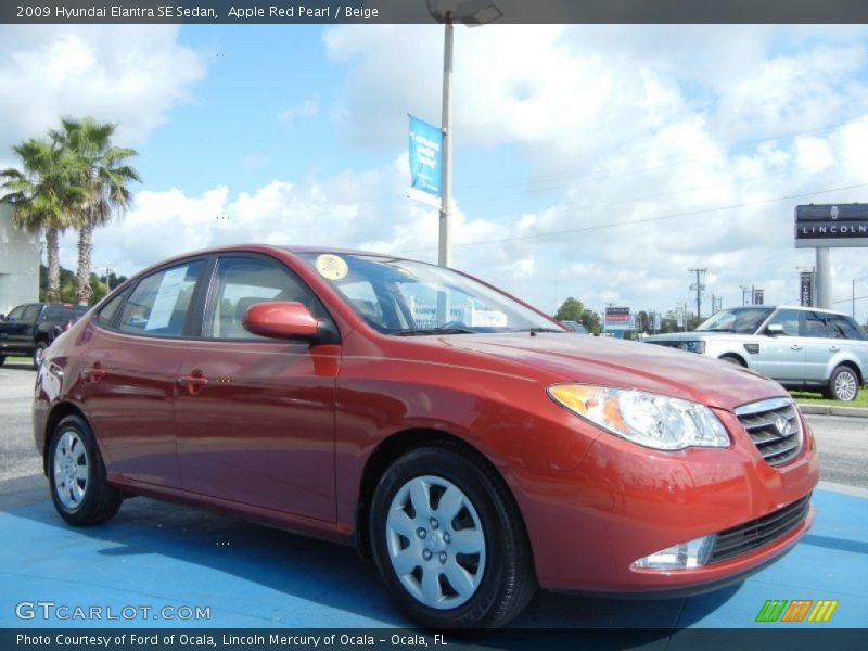 Apple Red Pearl / Beige 2009 Hyundai Elantra SE Sedan