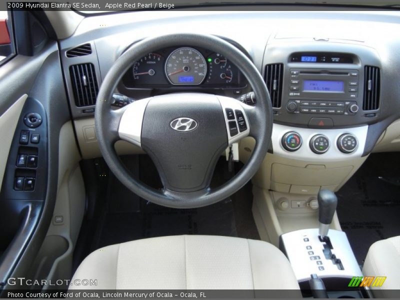 Apple Red Pearl / Beige 2009 Hyundai Elantra SE Sedan