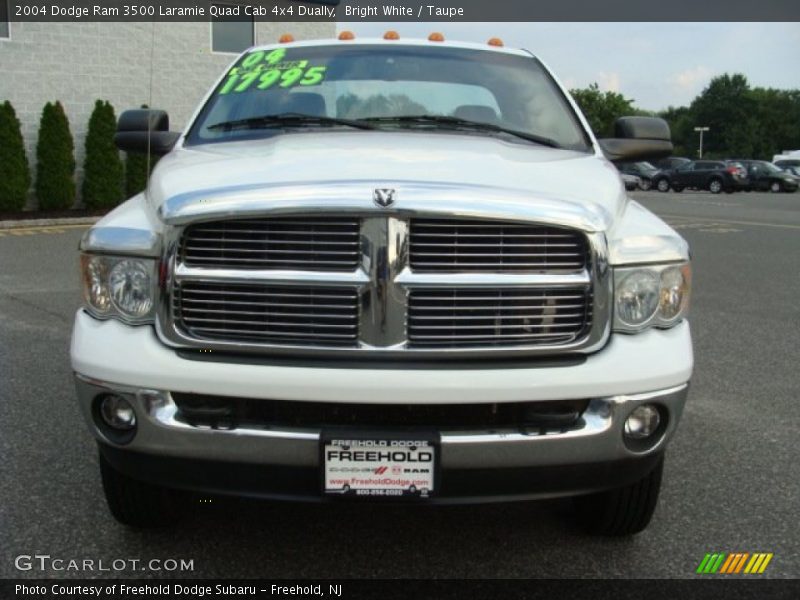 Bright White / Taupe 2004 Dodge Ram 3500 Laramie Quad Cab 4x4 Dually