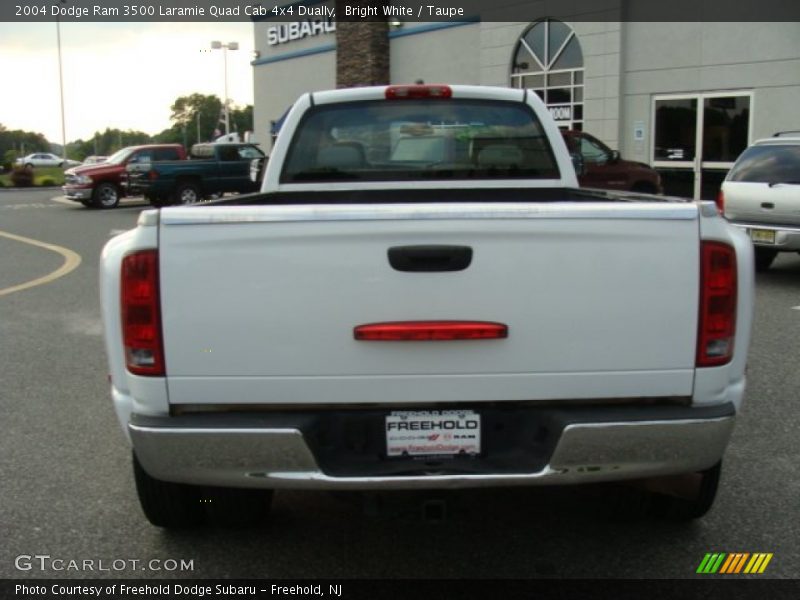 Bright White / Taupe 2004 Dodge Ram 3500 Laramie Quad Cab 4x4 Dually