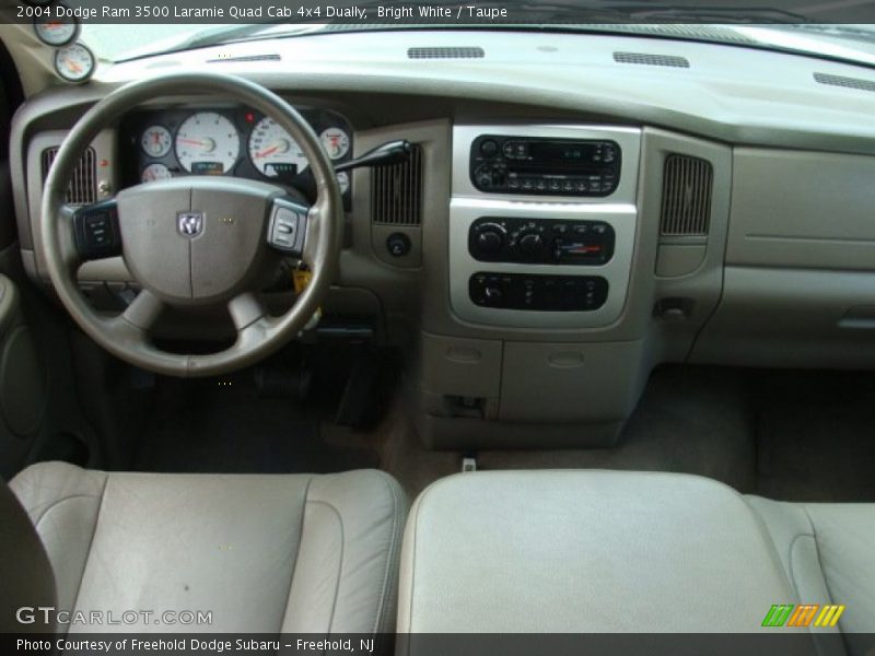 Bright White / Taupe 2004 Dodge Ram 3500 Laramie Quad Cab 4x4 Dually