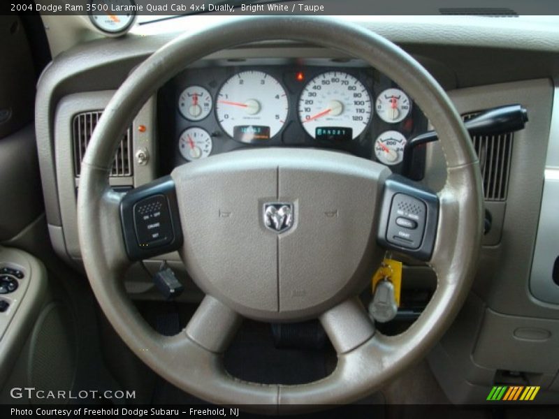 Bright White / Taupe 2004 Dodge Ram 3500 Laramie Quad Cab 4x4 Dually