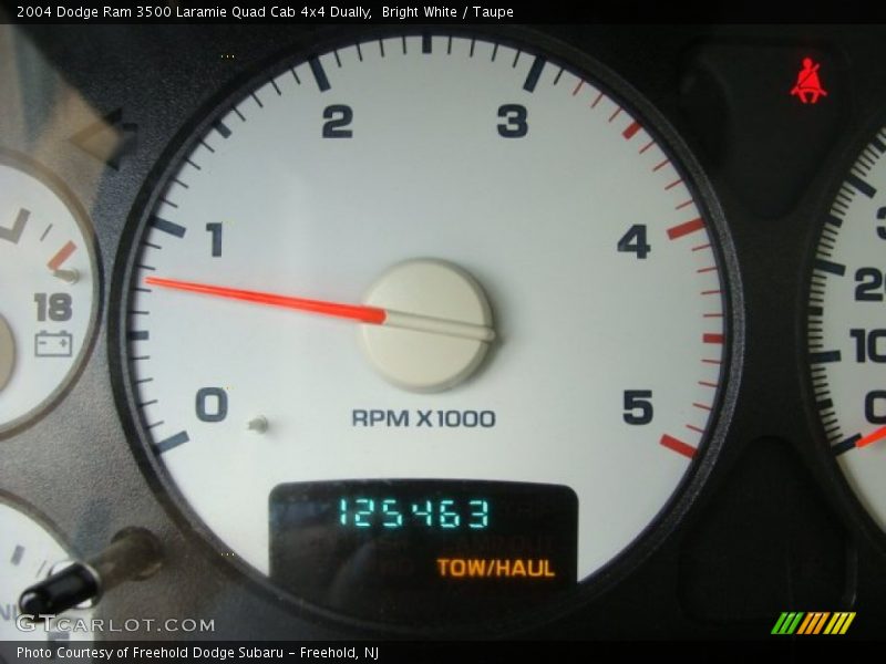 Bright White / Taupe 2004 Dodge Ram 3500 Laramie Quad Cab 4x4 Dually