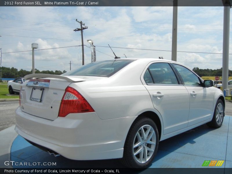 White Platinum Tri-Coat / Camel 2012 Ford Fusion SEL